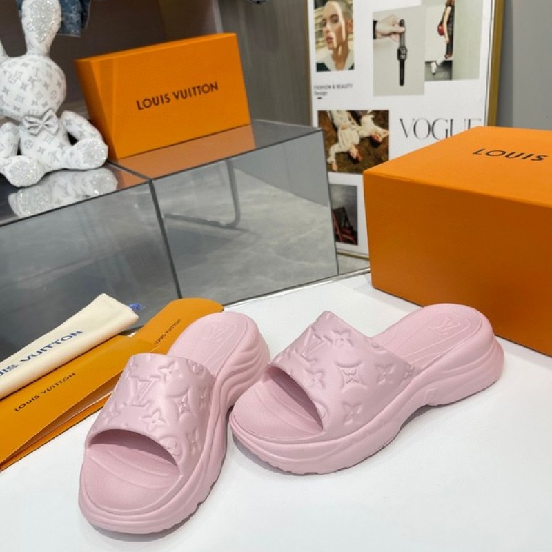 pink louis vuitton slippers