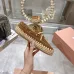 14Miu Miu Bow Woven Suede &amp; Leather Boat Shoes #A53179