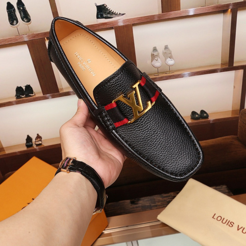 Buy Cheap LV leather Shoes for MEN black #999849 from
