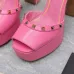 2023SS Valentino Shoes The latest metal rivets wedge high platform sandals #A23191