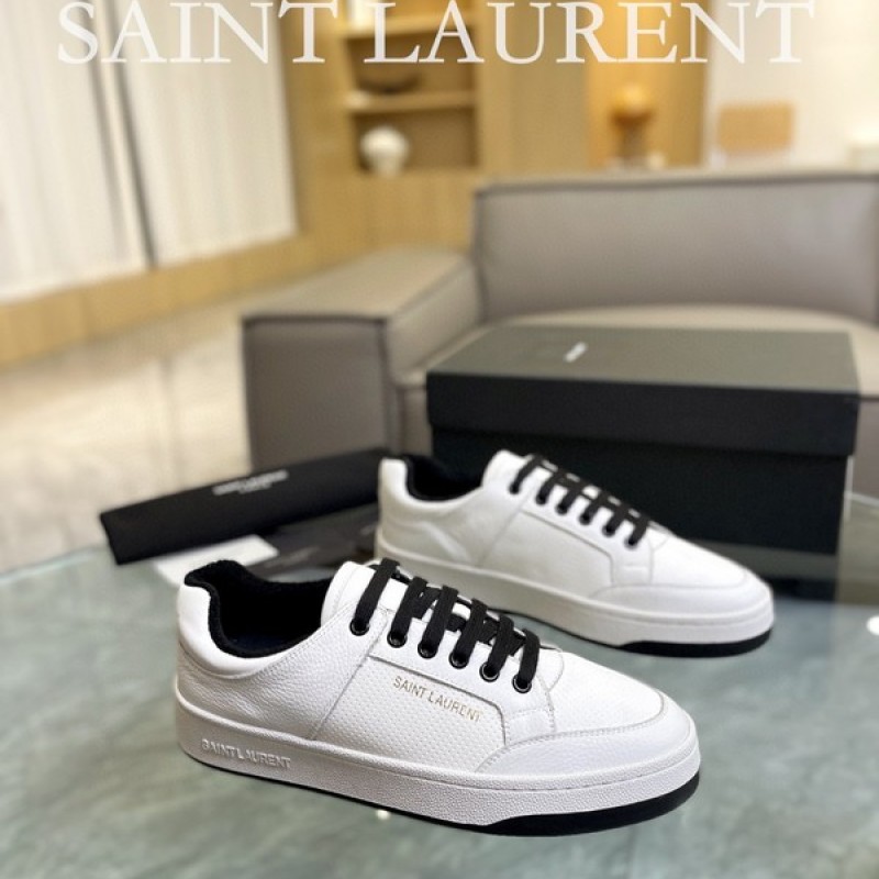 Saint Laurent Saint Lauren Men's Court Classic Sneaker in distresses cream  White Leather ref.475314 - Joli Closet