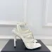 19YSL Shoes for Women's Stunning YSL Yellow Patent Leather Strappy High - Heel Sandals Heel height:10.5cm #A54191