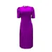 72023 Summer New Short Sleeve Pleated Solid Size Cross border Dress #A21656