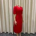 112023 Summer New Short Sleeve Pleated Solid Size Cross border Dress #A21656