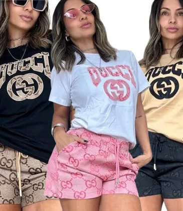 2025 Special Price Gucci Style Logo T-Shirt &amp; Monogram Shorts Set - Designer Women's Summer Outfit #A54157