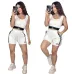 4ALO Yoga Inspired Crop Tank &amp; Shorts Set - Athletic Lounge Wear #A54156