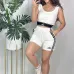 7ALO Yoga Inspired Crop Tank &amp; Shorts Set - Athletic Lounge Wear #A54156