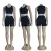 9ALO Yoga Inspired Crop Tank &amp; Shorts Set - Athletic Lounge Wear #A54156