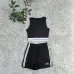 11ALO Yoga Inspired Crop Tank &amp; Shorts Set - Athletic Lounge Wear #A54156