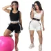 1ALO Yoga Inspired Crop Tank &amp; Shorts Set - Athletic Lounge Wear #A54156