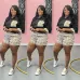 4Chic Burberry Inspired Plaid Check Shirt &amp; Shorts Matching Set - Women's Elegant Two-Piece Summer Outfit with Classic Design #A54159