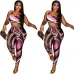 3Vibrant Gucci Inspired Abstract Print Sports Bra &amp; Leggings Set - Women's High-Fashion Activewear Ensemble for Bold Style #A54160