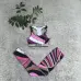 9Vibrant Gucci Inspired Abstract Print Sports Bra &amp; Leggings Set - Women's High-Fashion Activewear Ensemble for Bold Style #A54160